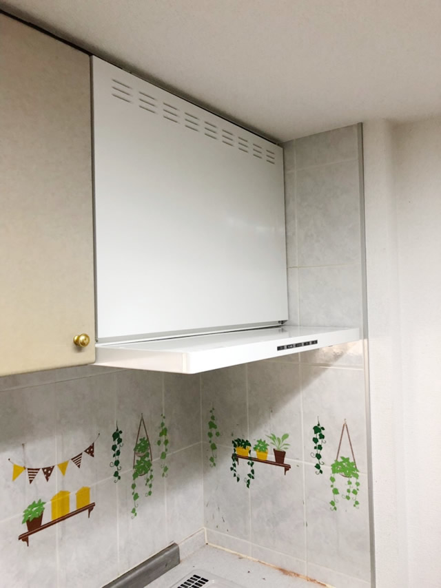 大府市 レンジフード(富士工業) コンロ(リンナイ) 施工後